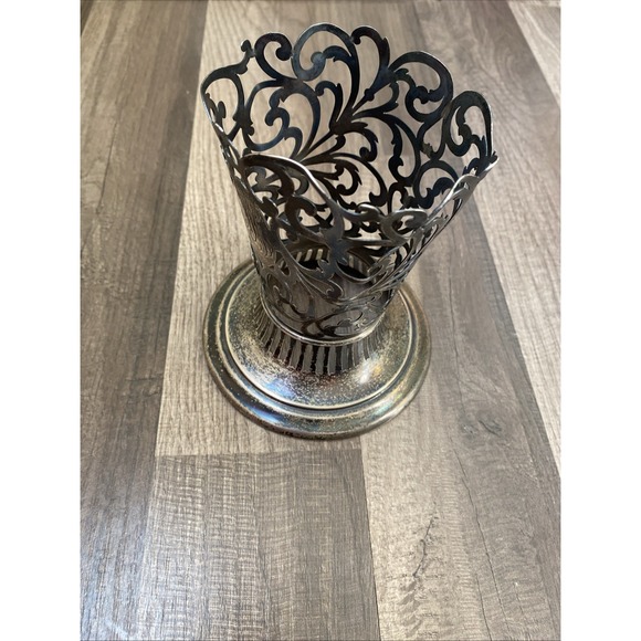 Antique Gorham Sterling Bud Vase Holder (Pattern 515), Openwork Design - Picture 1 of 5
